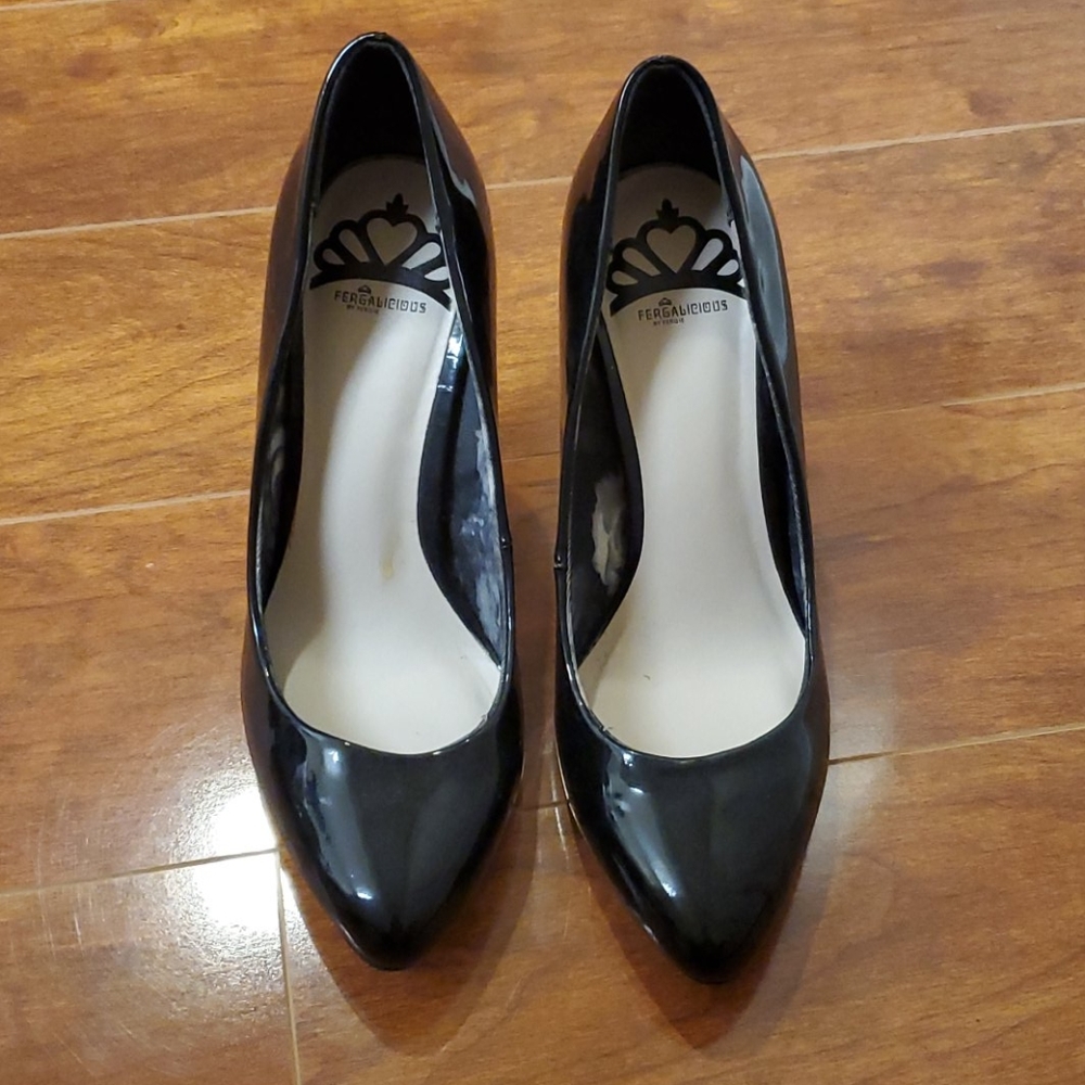 Patten leather heels